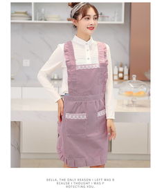 双层防水厨房围裙女做饭罩衣成人工作服防油韩版时尚可爱公主围腰